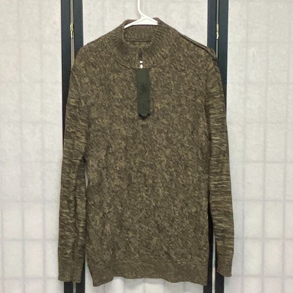 Method Long Sleeve Marled Mock Turtleneck 1/4 Zip Cable Knit Pull On Sweater XXL - Picture 5 of 12